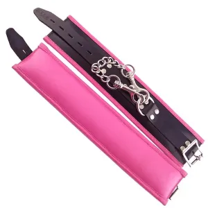 Rouge Garments Pink and Black Padded Ankle Cuff Restraints
