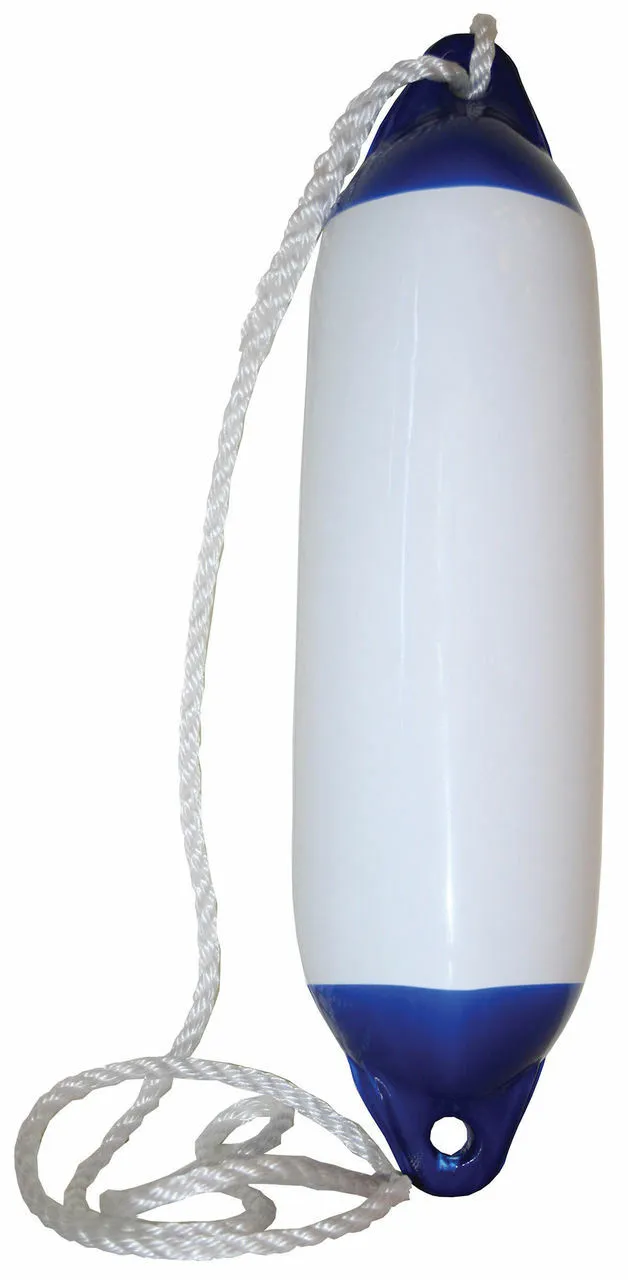 RWB White and Blue Heavy Duty Boat Vessel Mooring Fender with Lanyard Line