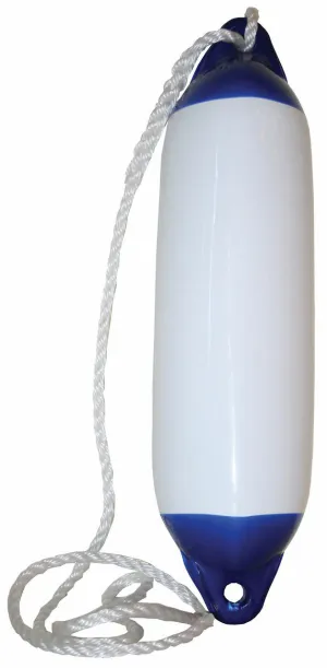 RWB White and Blue Heavy Duty Boat Vessel Mooring Fender with Lanyard Line