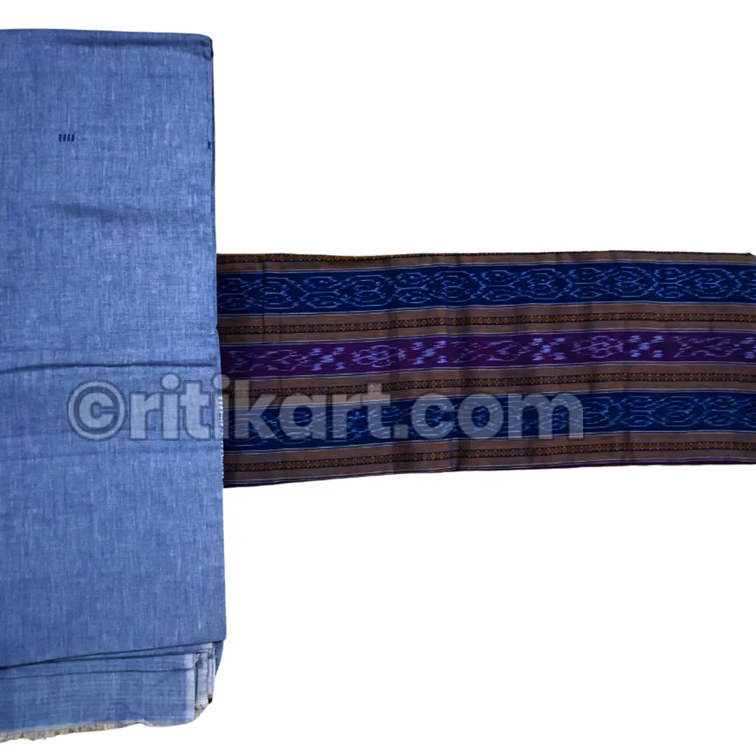 Sambalpuri Salwar Suit Sky Blue Bottom with Sambalpuri Top