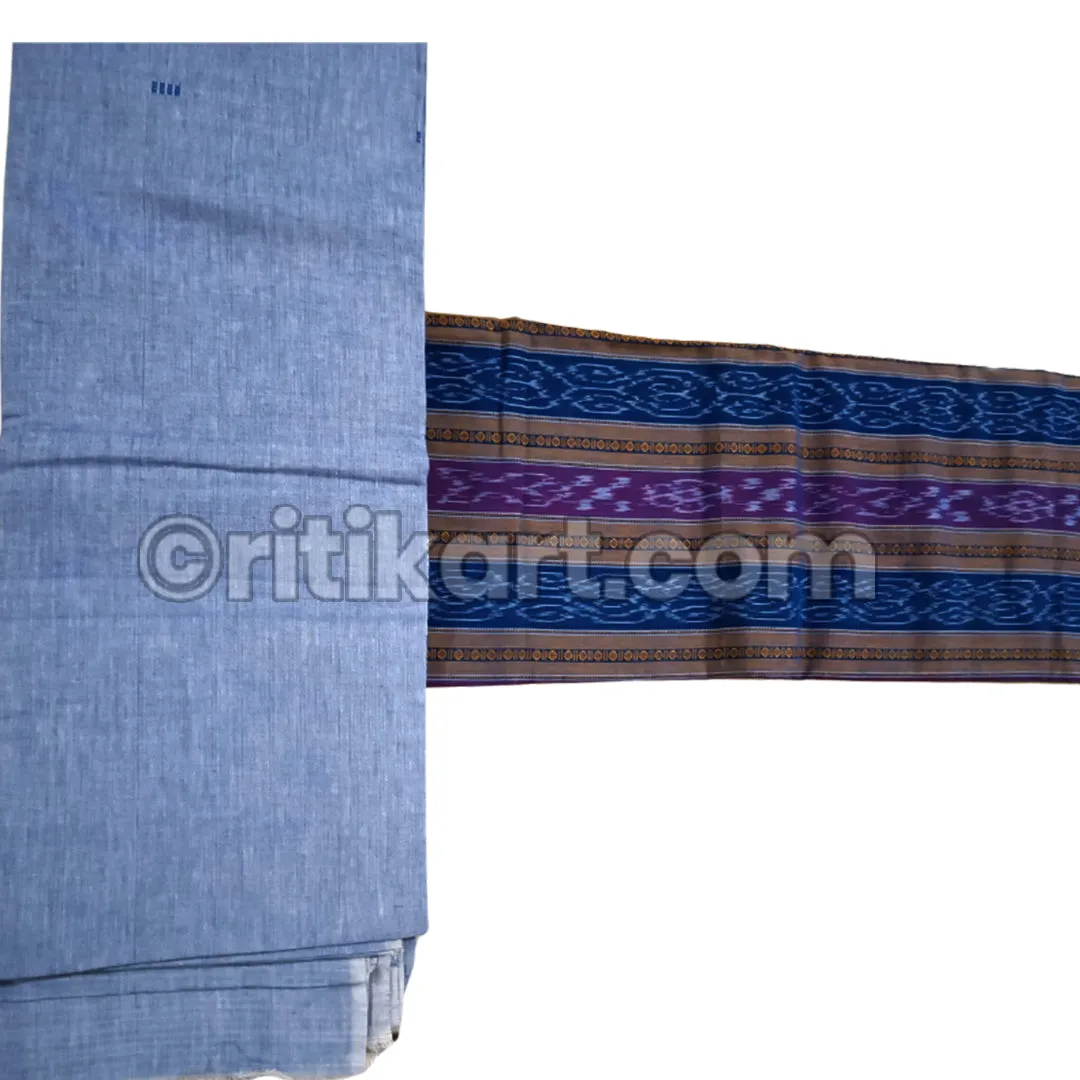 Sambalpuri Salwar Suit Sky Blue Bottom with Sambalpuri Top