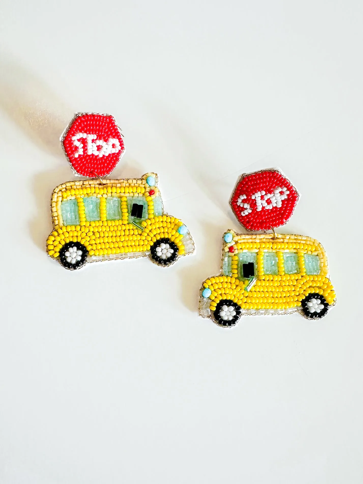 School Bus Beaded Earring