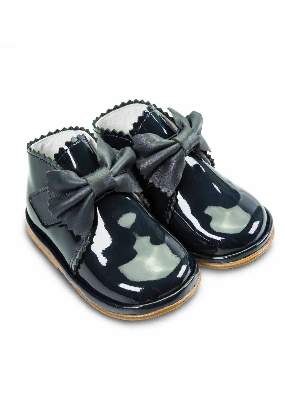 Sharon Navy Patent Boots