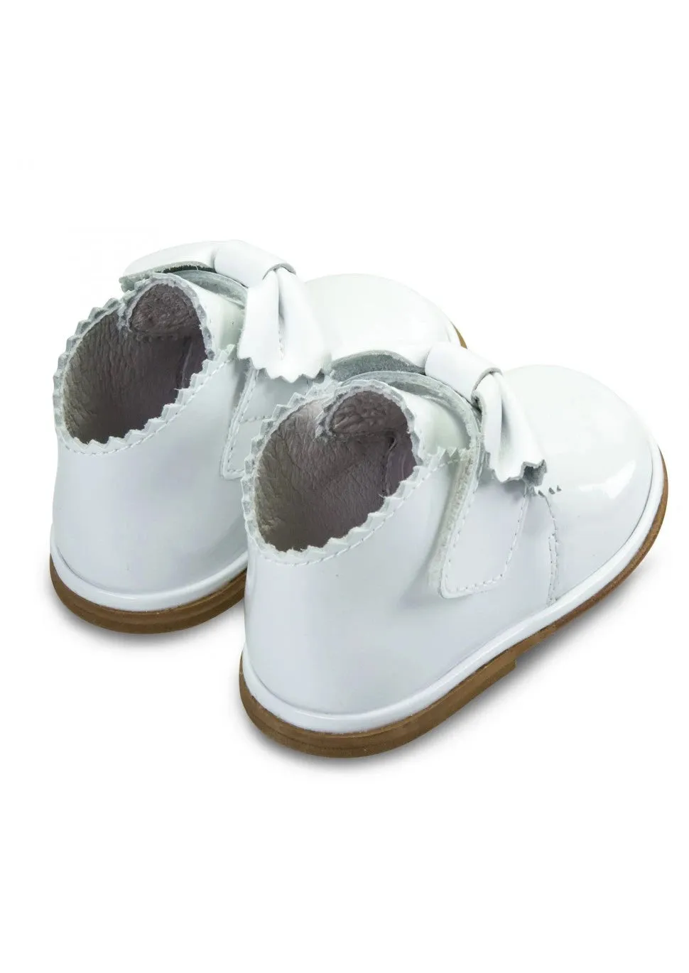 Sharon White Patent Boots