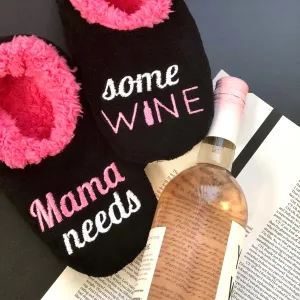 Snoozies! Slippers - Mama Needs Some Wine