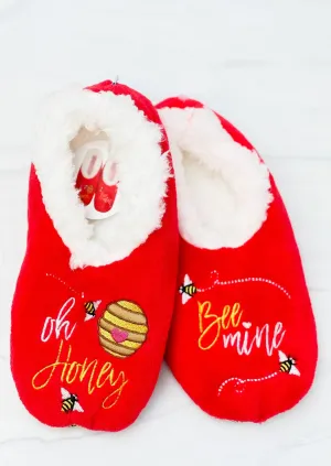 Snoozies! Valentine's Slippers - Oh Honey, Bee Mine