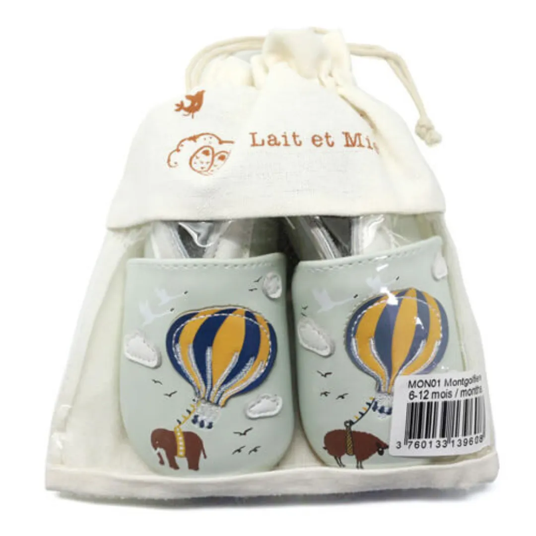 Soft Leather Baby Slippers Air Baloon