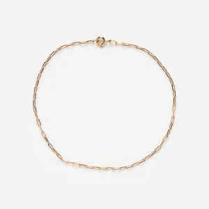 Solid Gold Paperclip Anklet