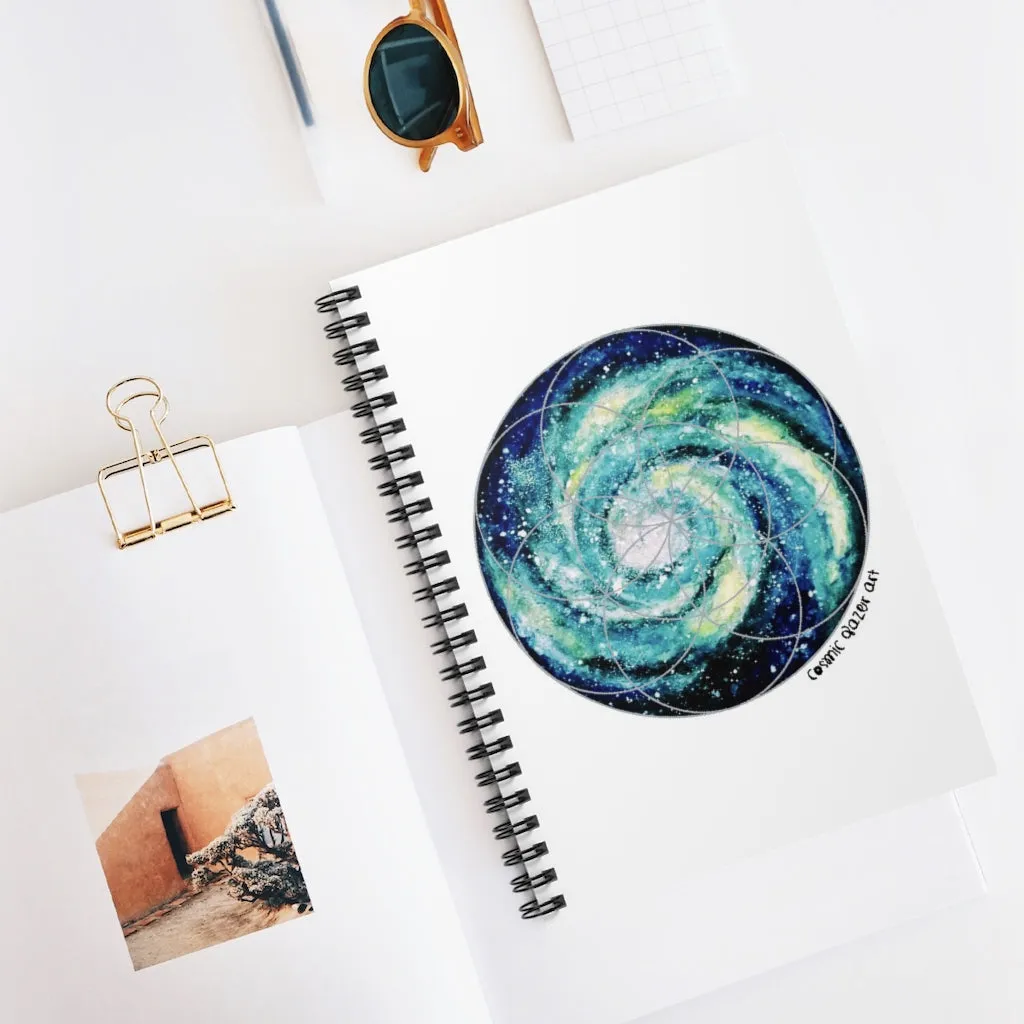Spiral Galaxy Seed of Life Spiral Notebook - Ruled Line