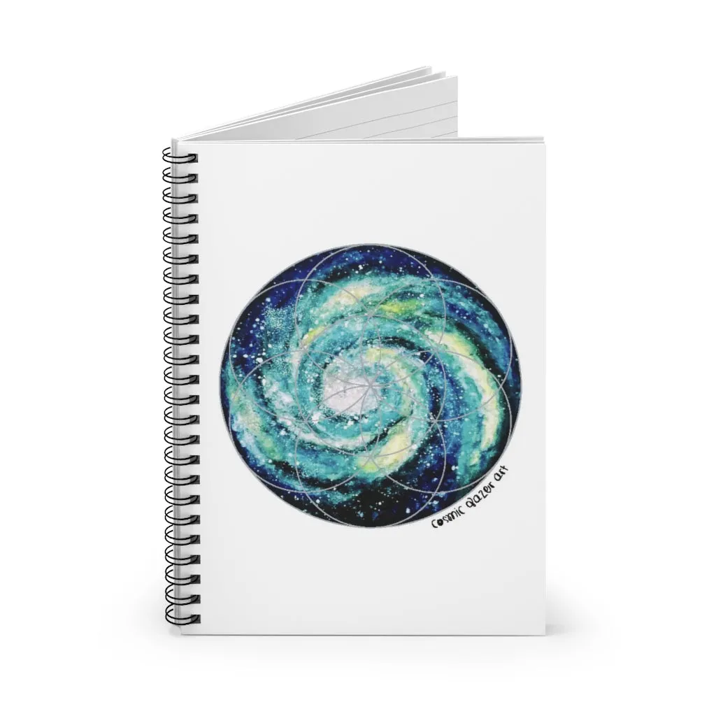 Spiral Galaxy Seed of Life Spiral Notebook - Ruled Line
