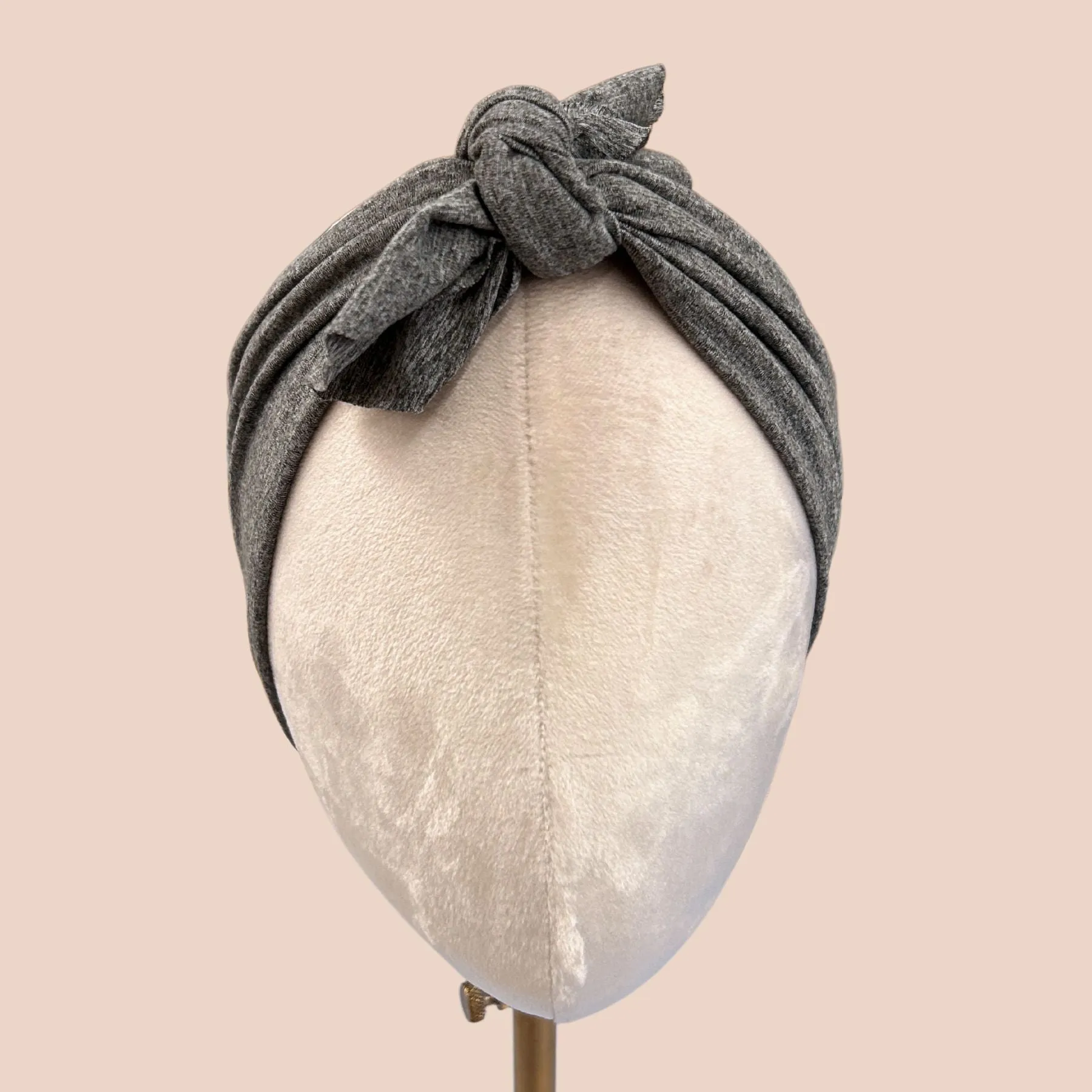 Static Grey Top Knot Headband