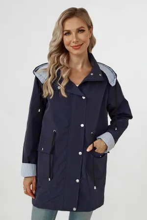 STRIPED NAVY SHADOW WINDBREAKER JACKET
