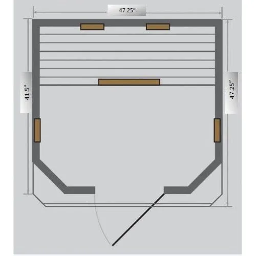 SunRay Heathrow 2-Person Hemlock Indoor Infrared Sauna HL200W