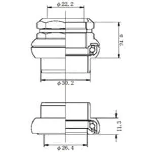 Tange Seiki Falcon FL250C Road 1 Inch Threaded Headset