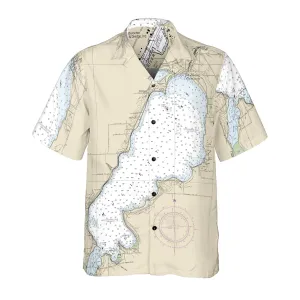 The Cheboygan and Mullet Lake Coconut Button Camp Shirt