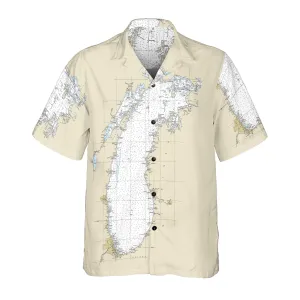 The Lake Michigan Navigator Coconut Button Camp Shirt
