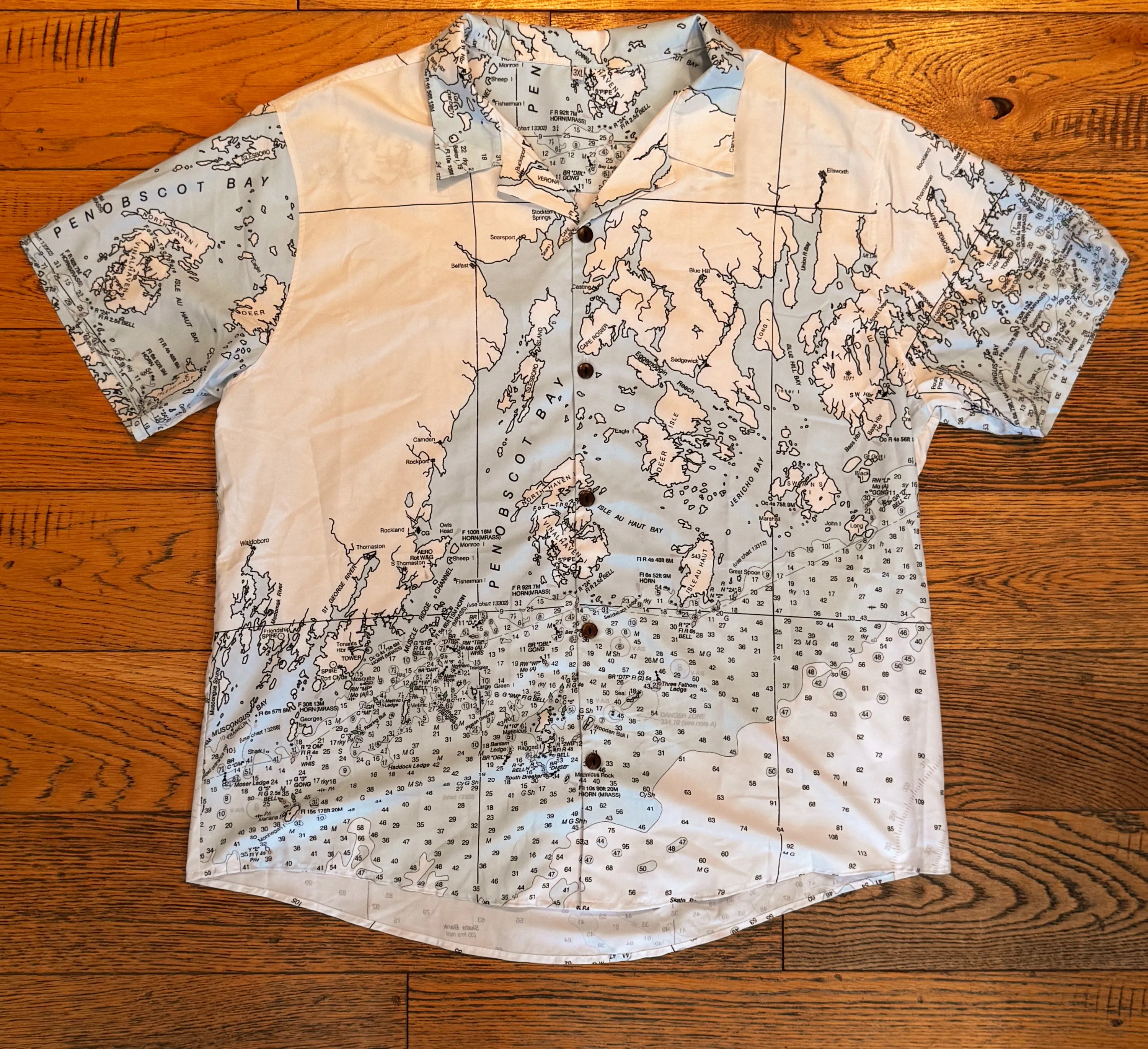 The Penobscot Bay and Bar Harbor Coconut Button Camp Shirt