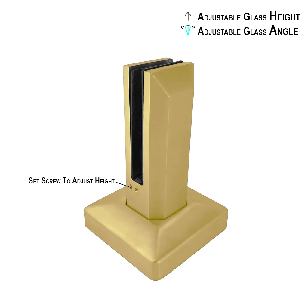 [TI6SQADJ] Titan Series 6" Height Adjustable Spigot - Square (BS, MBL, SB, WT, Custom Powder Coating) (Engineer Stamped)