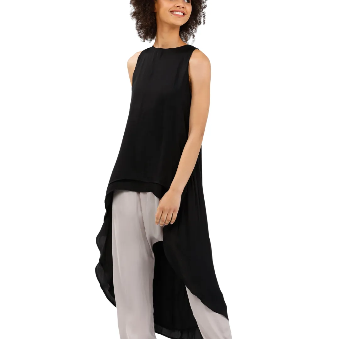 Totem Tunic Hi Low Top - Black
