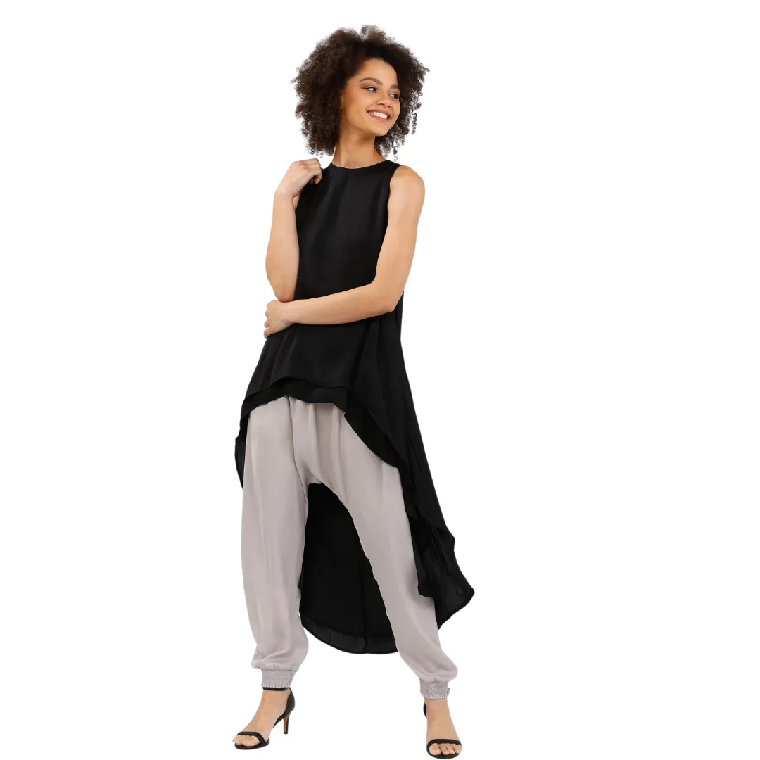 Totem Tunic Hi Low Top - Black
