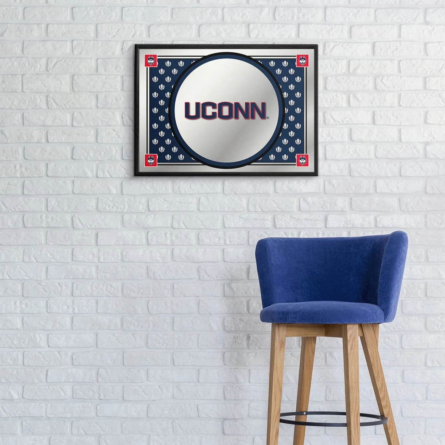 UConn Huskies: Team Spirit - Framed Mirrored Wall Sign