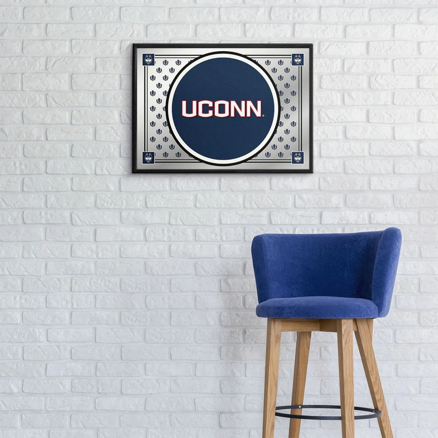 UConn Huskies: Team Spirit - Framed Mirrored Wall Sign