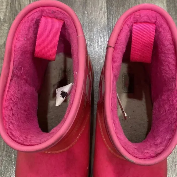 UGG Classic Clear Barbie Pink Mini Boots Size 6
