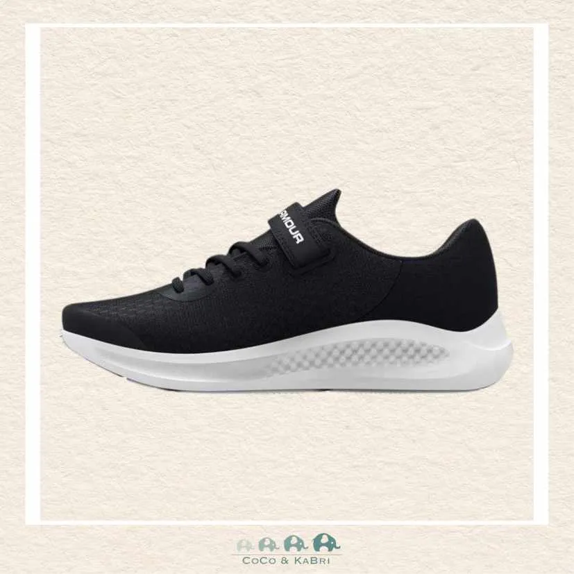 Under Armour: Boys' Pre-School Pursuit 3 AC Running Shoes - Black/White (Q3-86)