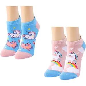 Unicorn Lover Gifts for Women Unicorn Gifts for Girl Lady Female Crazy Unicorn Socks 2 Pairs