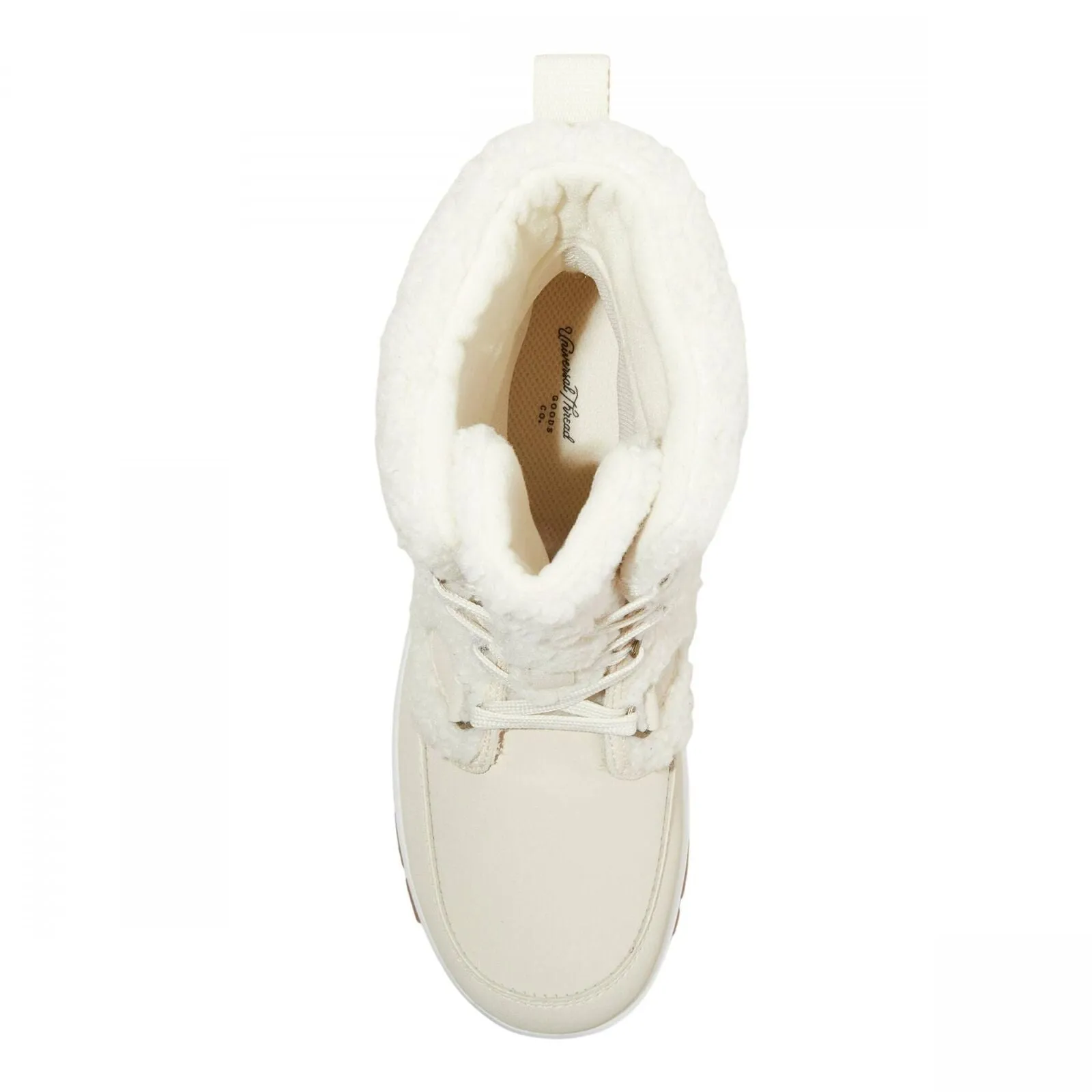 Universal Thread Womens Corie Shearling Hiker Winter Boots Cream Off White 7M