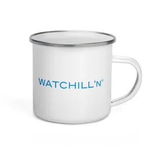 Watchill'n 'New School' Logo Enamel Mug (Cyan)