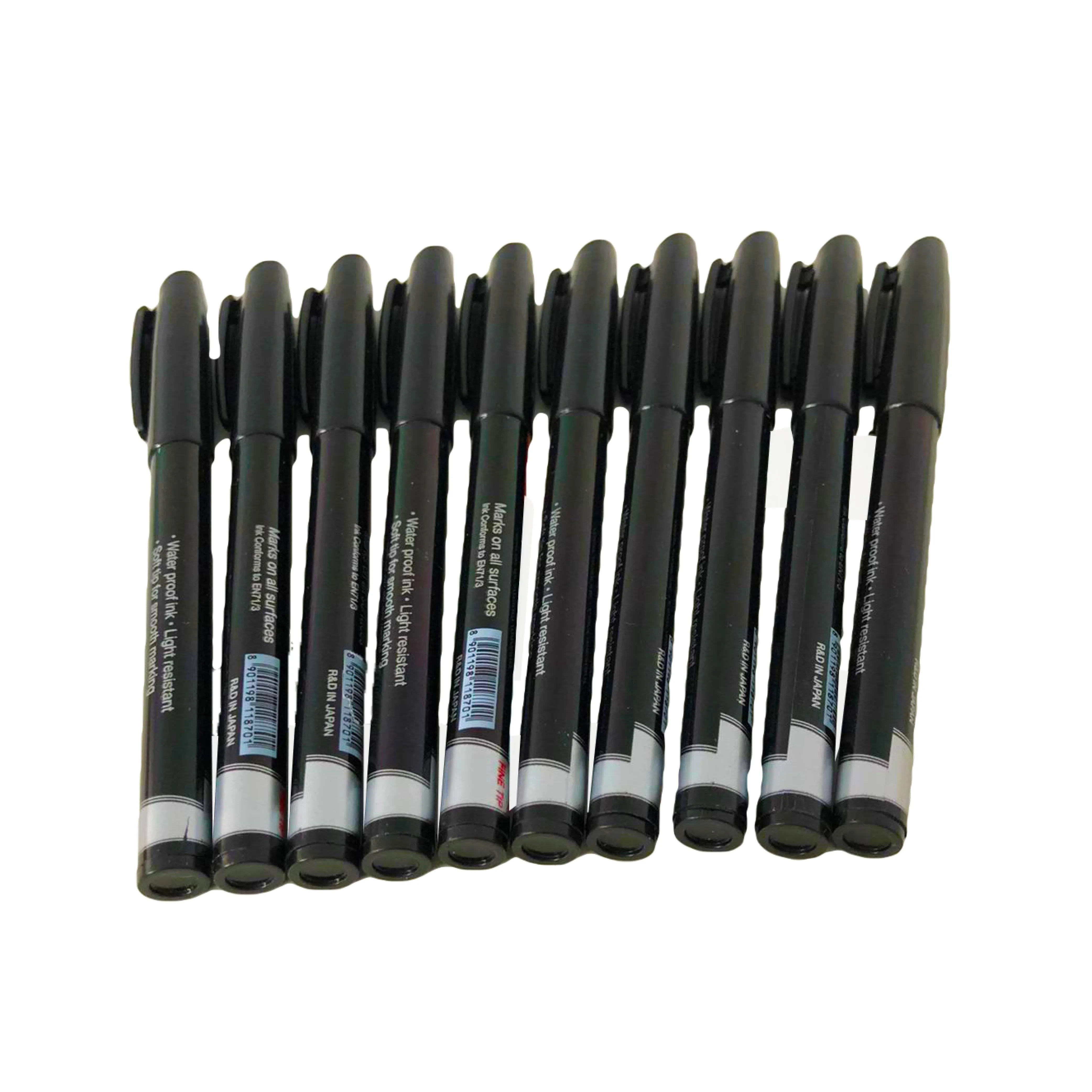 Waterproof Permanent Marker Pens with Fine Tip | Pack of 10