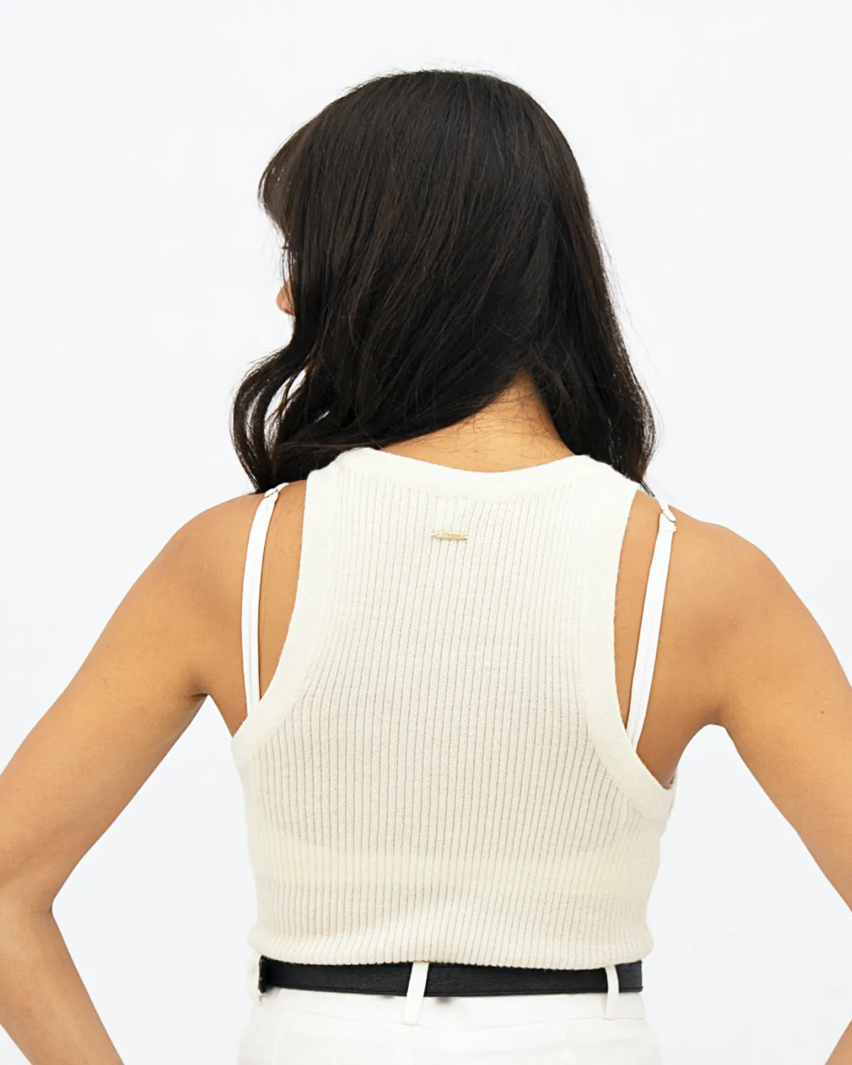 White Racer Knitted Top
