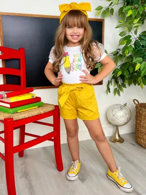 Wild About School Paperbag Short Set