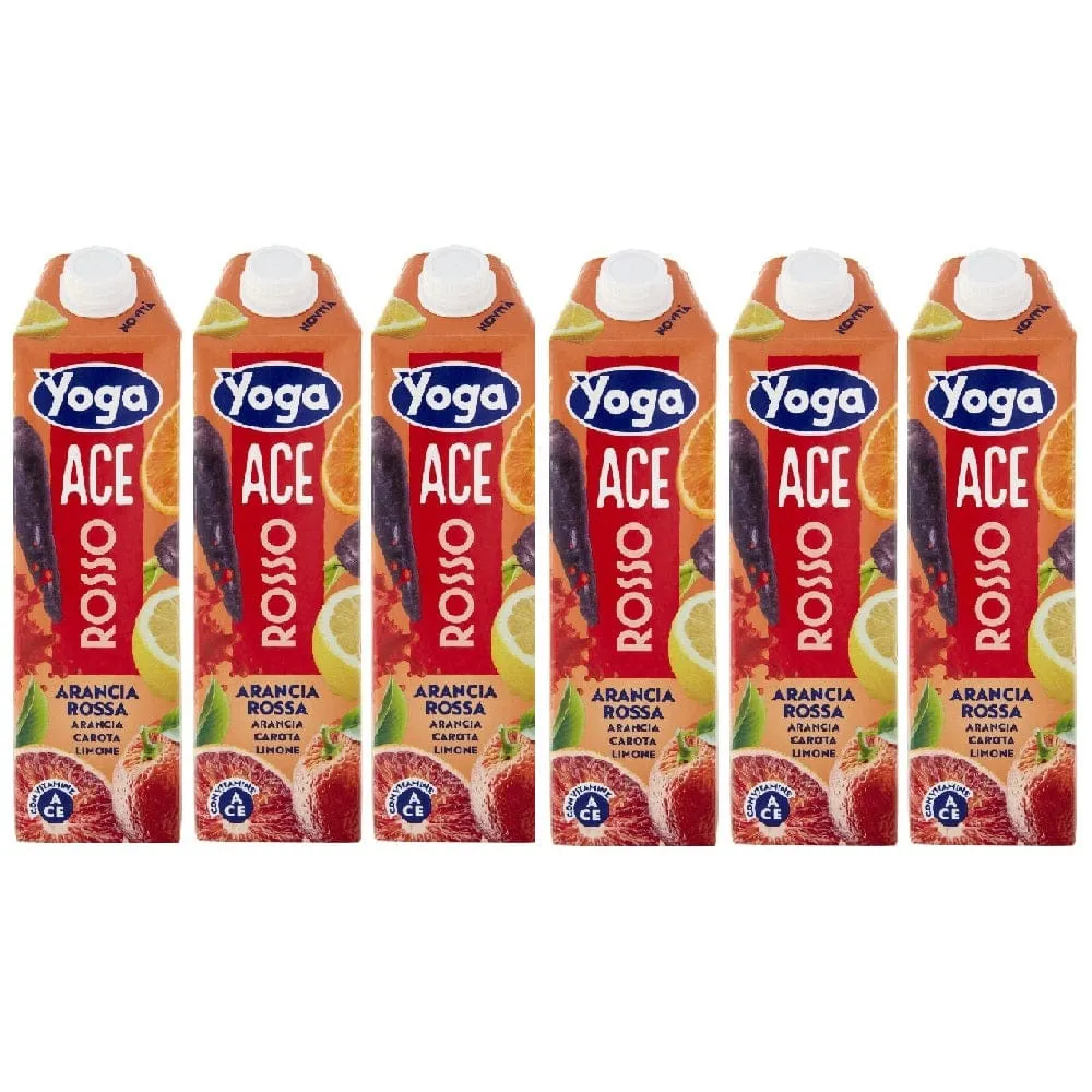 Yoga Nettare Ace Rosso Blutorangen-Karotten-Zitronen-Nektar 6x1L