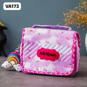 Your Gift Studio Rainbow Print Customised Multipurpose Travel Kit For Kids (Pink)