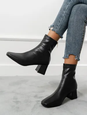 Zip Back Chunky Heeled Classic Boots - FD ⚡